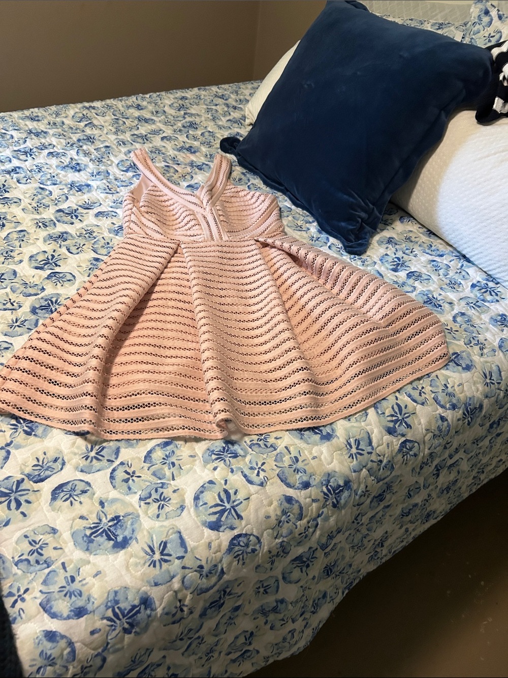 Forever 21 Light Blush Pink Sleeveless Fit-and-Flare Knit Dress